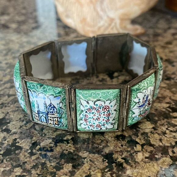 Vintage Persian Tile Panel Bracelet - Picture 1 of 8